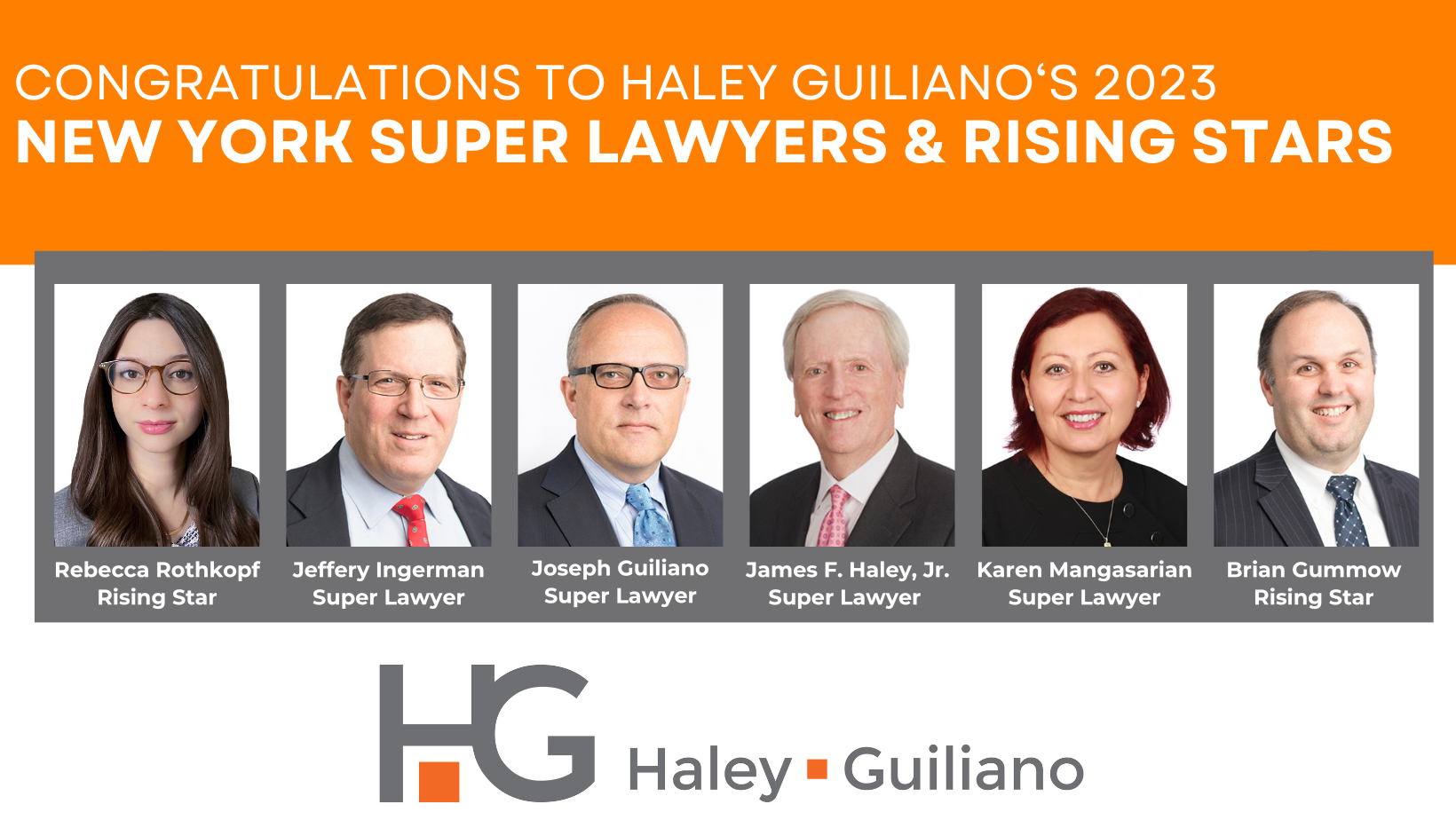 Six Haley Guiliano Attorneys Recognized in 2023 New York Metro Super Lawyers/Rising Stars
